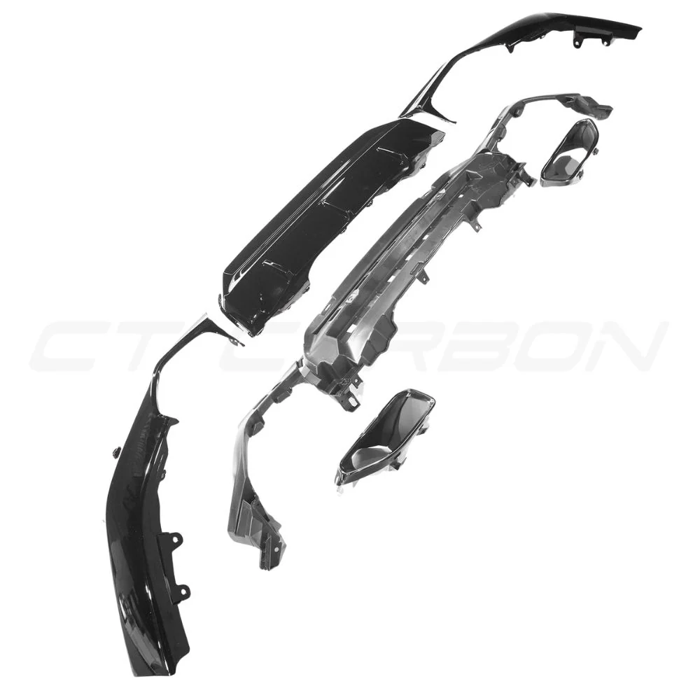BMW G42 2 SERIES 2022+ GLOSS BLACK DIFFUSER WITH TIPS - V1 - Image 4