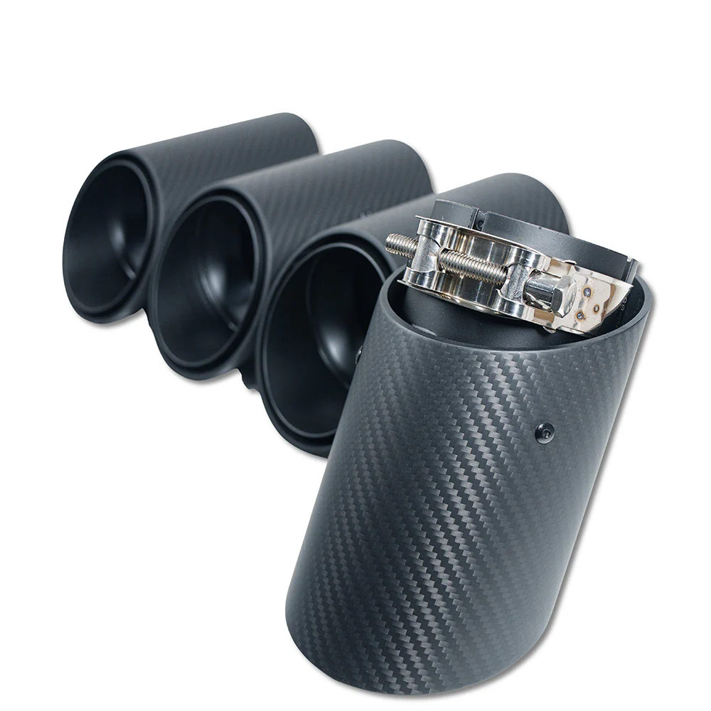 BMW G90/G99 M5 2024+ CARBON FIBRE SLASH CUT EXHAUST TIPS - MATTE BLACK - Image 3