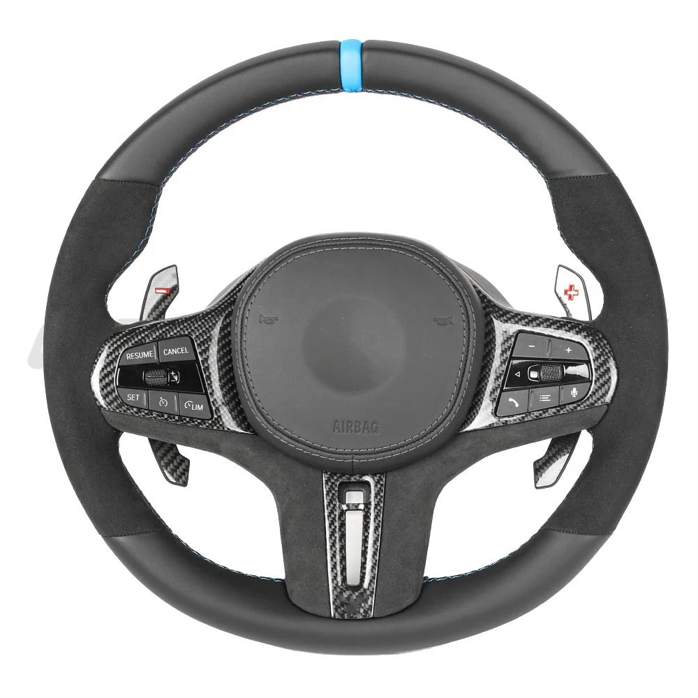 BMW Gxx ALCANTARA/LEATHER FLAT BOTTOM CUSTOM STEERING WHEEL - Image 10