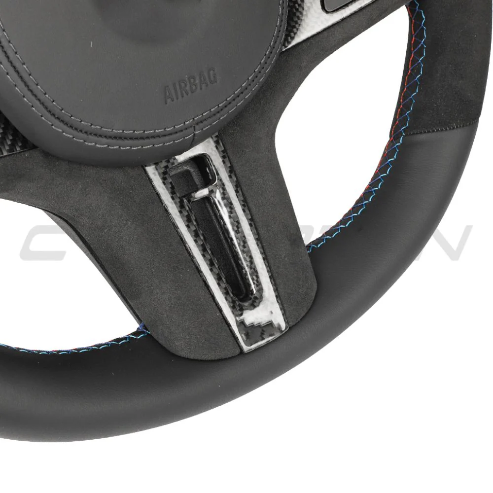BMW Gxx ALCANTARA/LEATHER FLAT BOTTOM CUSTOM STEERING WHEEL - Image 7