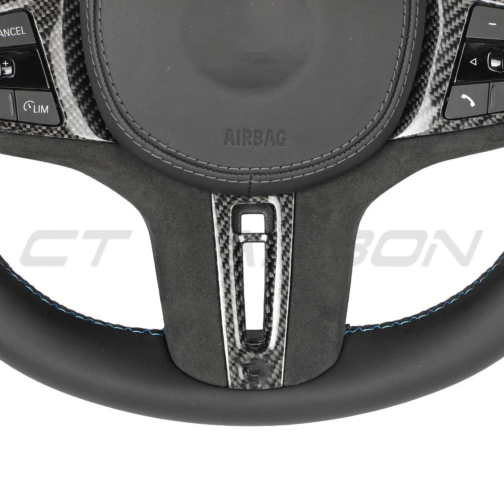BMW Gxx ALCANTARA/LEATHER FLAT BOTTOM CUSTOM STEERING WHEEL - Image 9