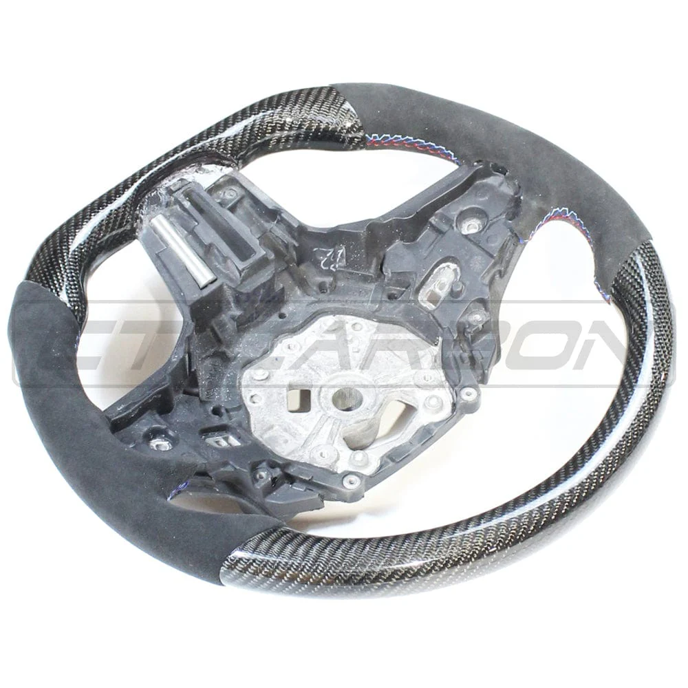 BMW Gxx 5,8,X3,X4,X5,X6,X7,M5,M8,X3M,X4M,X5M,X6M,X7M CARBON FIBRE / ALCANTARA FLAT BOTTOM STEERING WHEEL WITH HEATING - Image 6