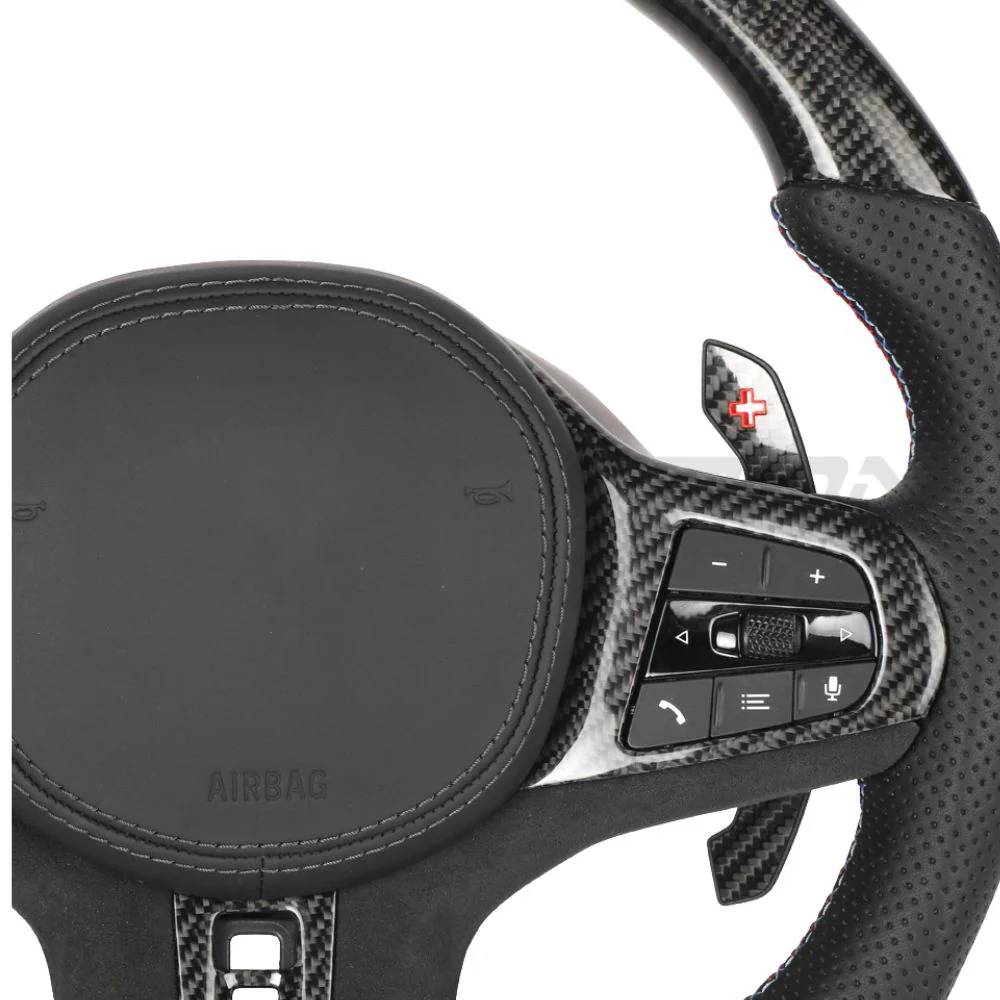 BMW Gxx CARBON FIBRE / LEATHER / FLAT BOTTOM CUSTOM STEERING WHEEL - Image 7