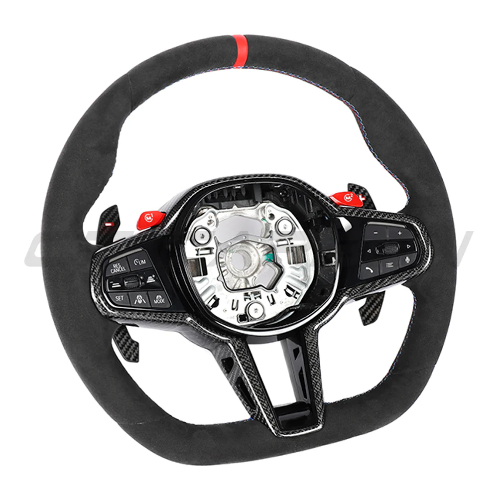 BMW GXX LCI ALCANTARA FLAT BOTTOM CUSTOM STEERING WHEEL - Image 10