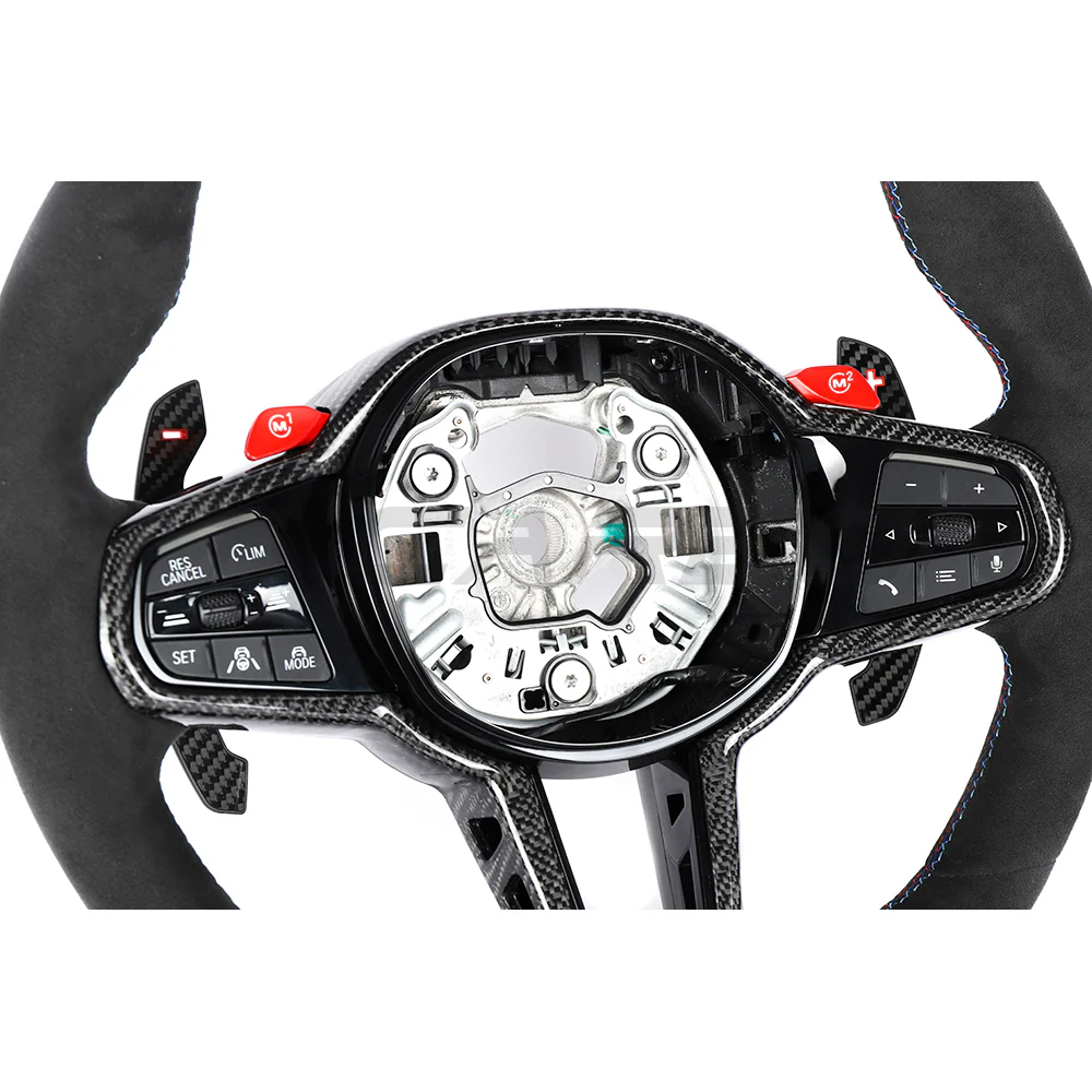 BMW GXX LCI ALCANTARA FLAT BOTTOM CUSTOM STEERING WHEEL - Image 11