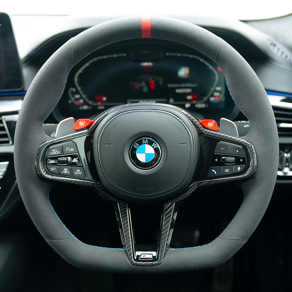 BMW GXX LCI ALCANTARA FLAT BOTTOM CUSTOM STEERING WHEEL - Image 2