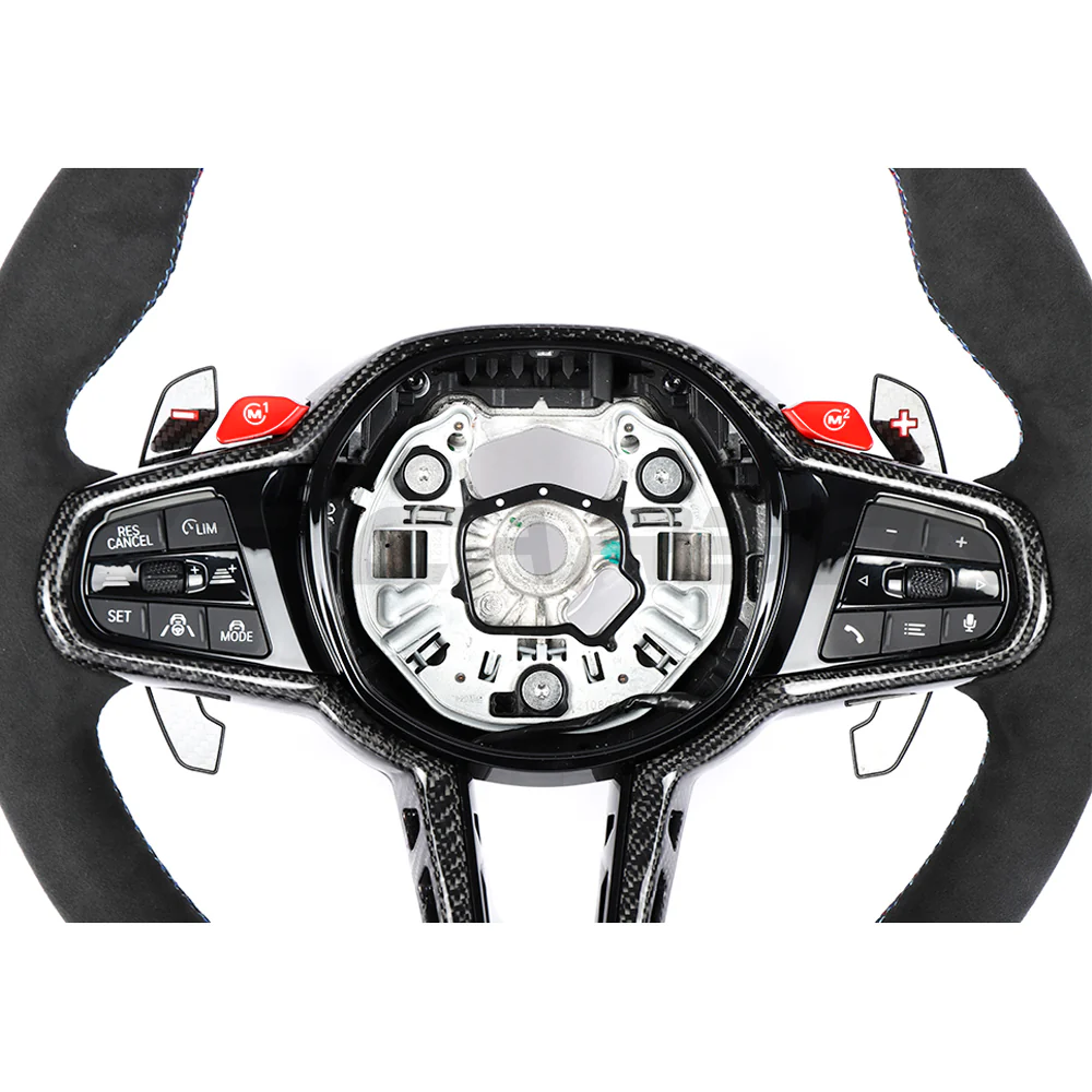 BMW GXX LCI ALCANTARA FLAT BOTTOM CUSTOM STEERING WHEEL - Image 6