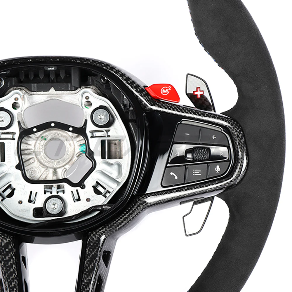 BMW GXX LCI ALCANTARA FLAT BOTTOM CUSTOM STEERING WHEEL - Image 8