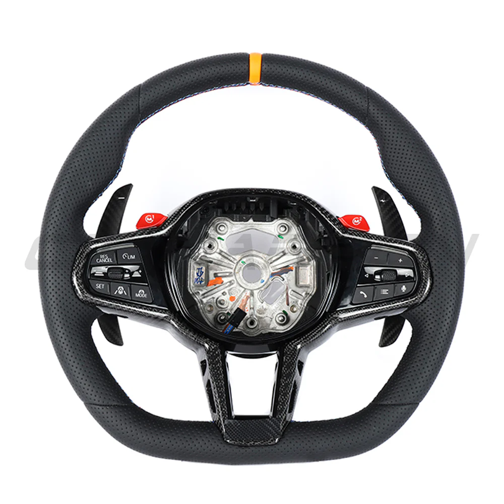 BMW Gxx LCI FULL LEATHER FLAT BOTTOM CUSTOM STEERING WHEEL - Image 2
