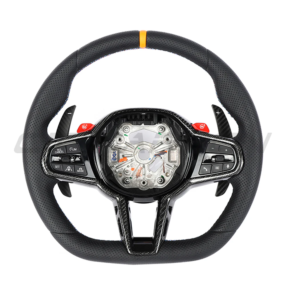 BMW Gxx LCI FULL LEATHER FLAT BOTTOM CUSTOM STEERING WHEEL - Image 7
