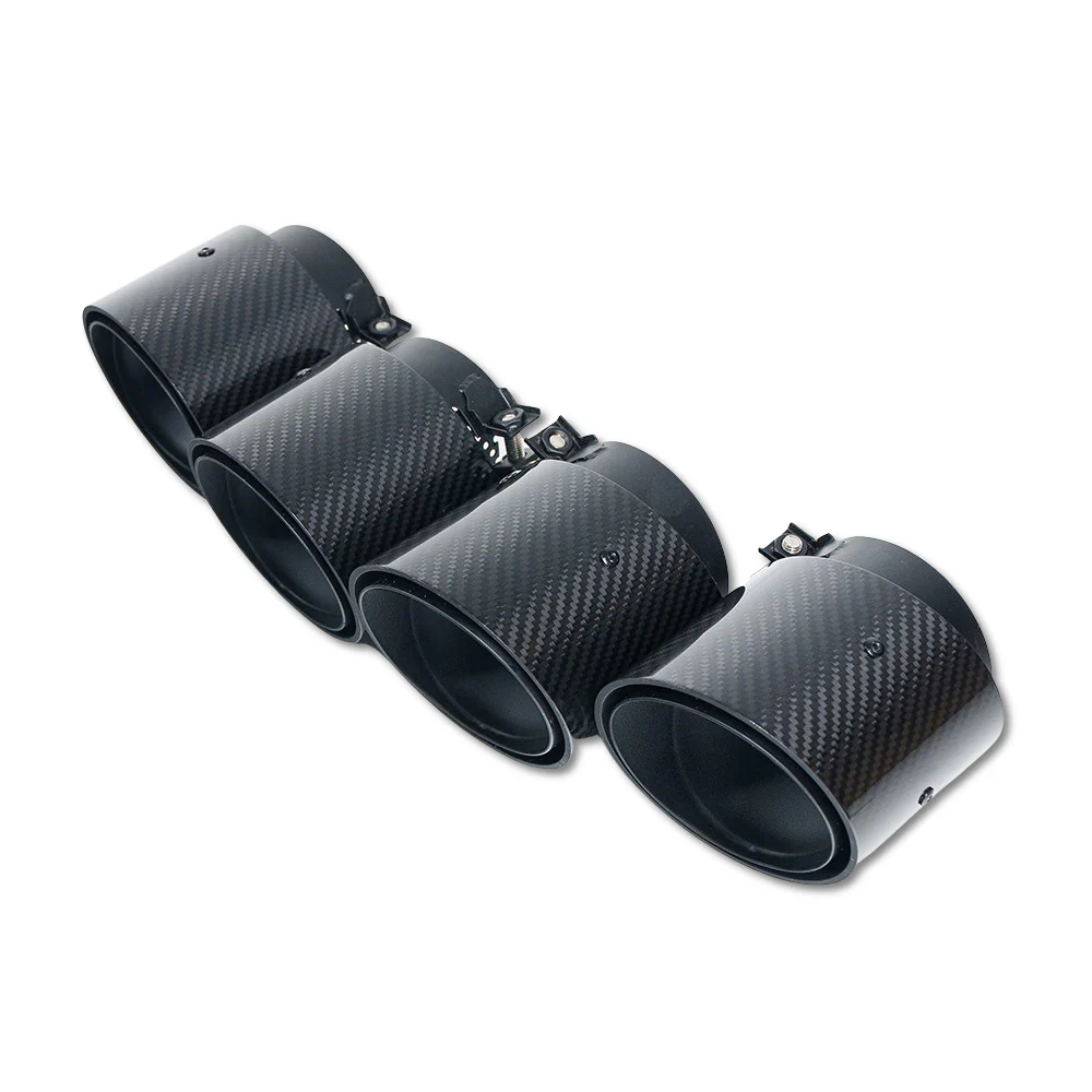BMW M2, M3, M4 G87/G80/G81/G82/G83 CARBON EXHAUST TIPS - BLACK SLASH CUT (SET OF 4) - Image 3