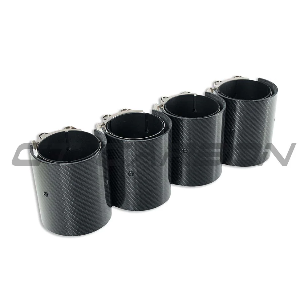 BMW M2, M3, M4 G87/G80/G81/G82/G83 CARBON EXHAUST TIPS - BLACK STRAIGHT CUT (SET OF 4) - Image 2