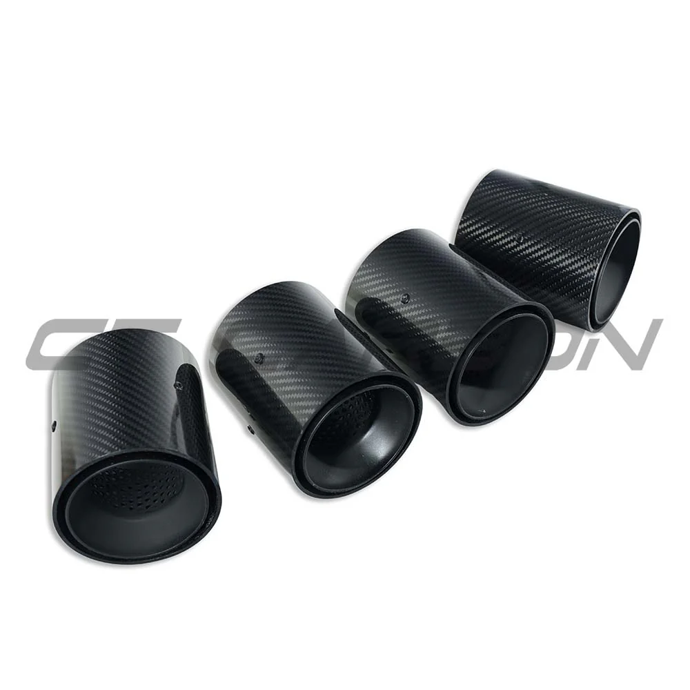 BMW M2, M3, M4 G87/G80/G81/G82/G83 CARBON EXHAUST TIPS - BLACK STRAIGHT CUT (SET OF 4) - Image 5