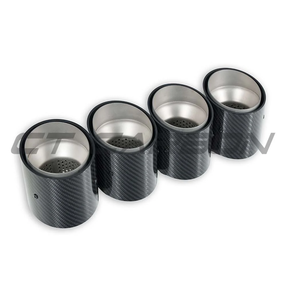 BMW M2, M3, M4 G87/G80/G81/G82/G83 CARBON EXHAUST TIPS - CHROME SLASH CUT (SET OF 4) - Image 2