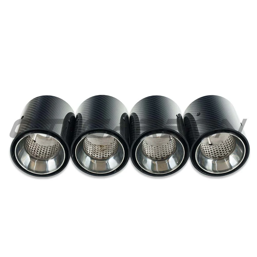 BMW M2, M3, M4 G87/G80/G81/G82/G83 CARBON EXHAUST TIPS - CHROME STRAIGHT CUT (SET OF 4) - Image 2