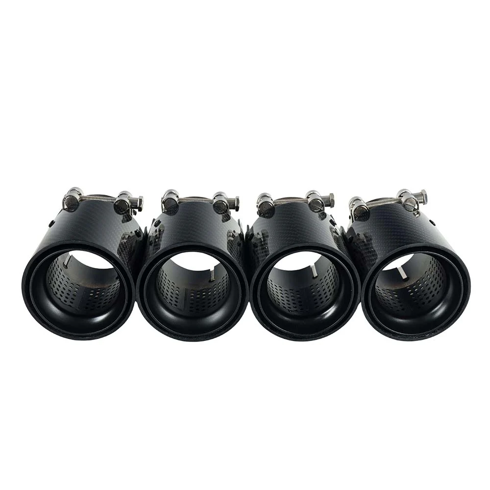 BMW M2/M3/M4/M5 F10/F80/F82/F83/F87 CARBON FIBRE EXHAUST TIPS - BLACK x4