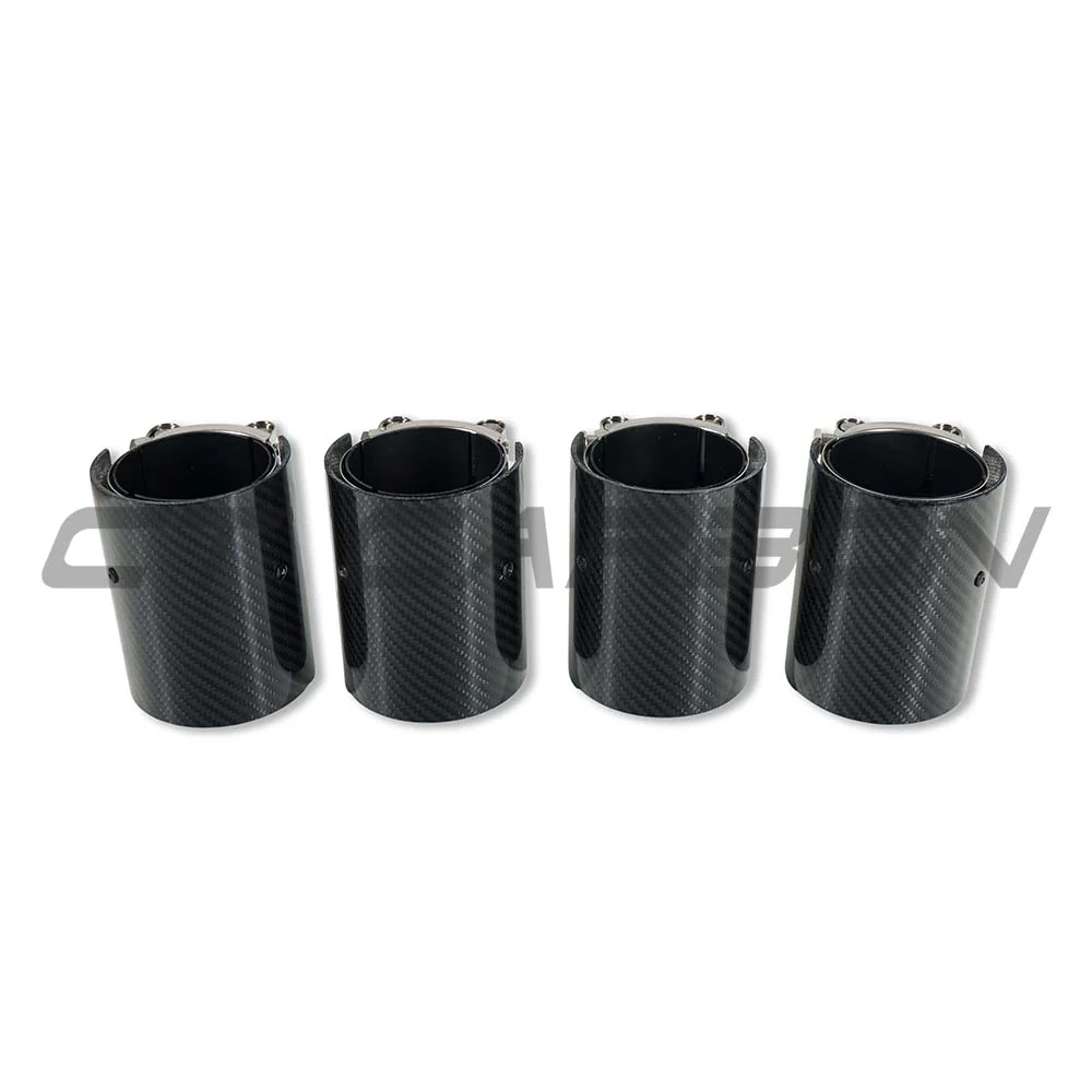 BMW M2/M3/M4/M5 F10/F80/F82/F83/F87 CARBON FIBRE EXHAUST TIPS - BLACK x4 - Image 3