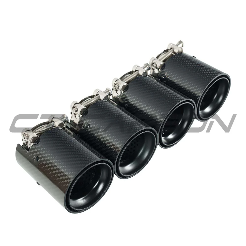 BMW M2/M3/M4/M5 F10/F80/F82/F83/F87 CARBON FIBRE EXHAUST TIPS - BLACK x4 - Image 5