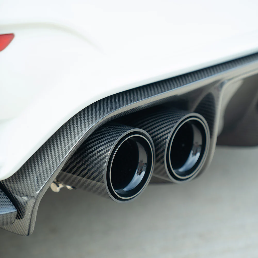 BMW M2/M3/M4/M5 F10/F80/F82/F83/F87 CARBON FIBRE EXHAUST TIPS - BLACK x4 - Image 2