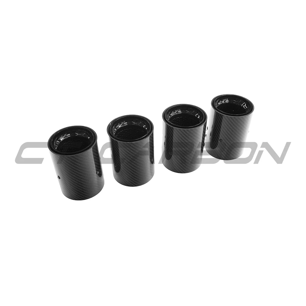 BMW M2/M3/M4/M5 F10/F80/F82/F83/F87 CARBON FIBRE EXHAUST TIPS - BLACK x4 - Image 3