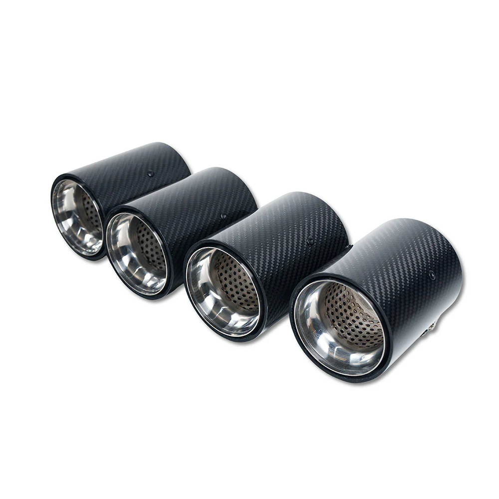 BMW M2/M3/M4/M5 F10/F80/F82/F83/F87 CARBON FIBRE EXHAUST TIPS - CHROME x4 - Image 2