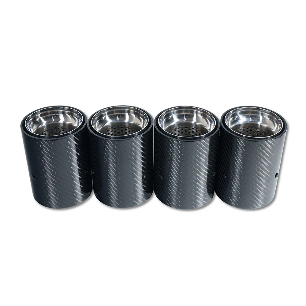 BMW M2/M3/M4/M5 F10/F80/F82/F83/F87 CARBON FIBRE EXHAUST TIPS - CHROME x4 - Image 3