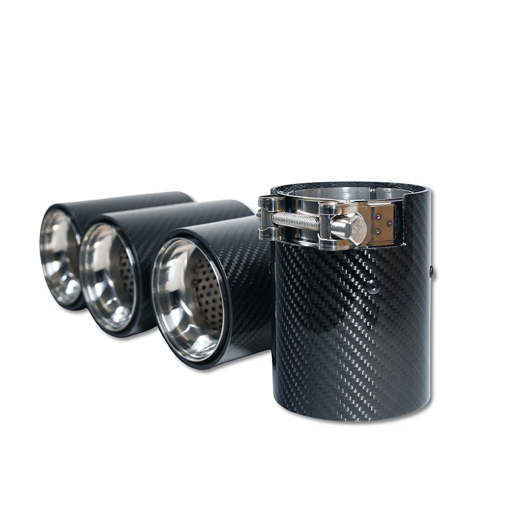 BMW M2/M3/M4/M5 F10/F80/F82/F83/F87 CARBON FIBRE EXHAUST TIPS - CHROME x4 - Image 4