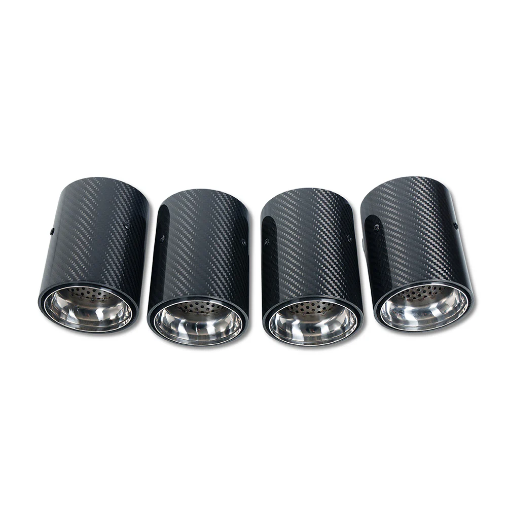 BMW M2/M3/M4/M5 F10/F80/F82/F83/F87 CARBON FIBRE EXHAUST TIPS - CHROME x4 - Image 5