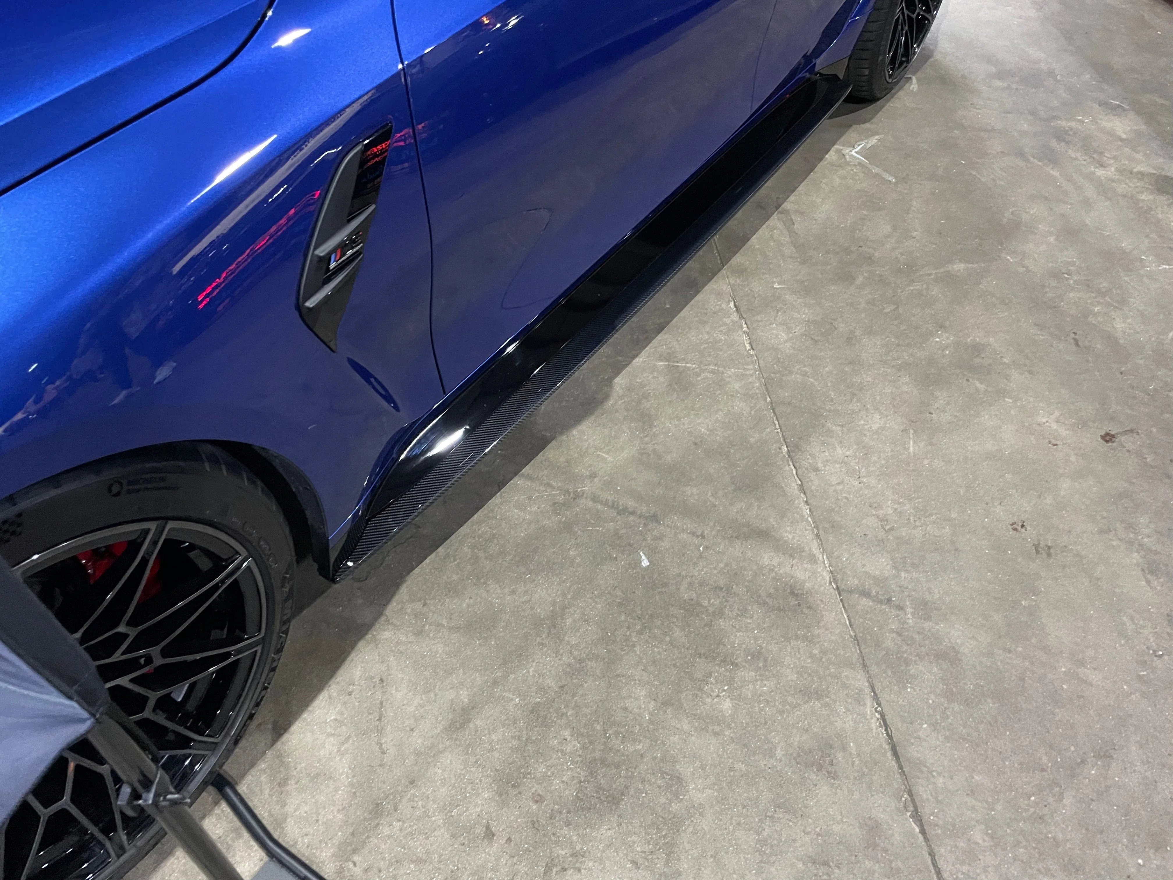 BMW M3 G80/G81 CARBON FIBRE SIDE SKIRT EXTENSIONS - V3 - CT DESIGN - Image 3