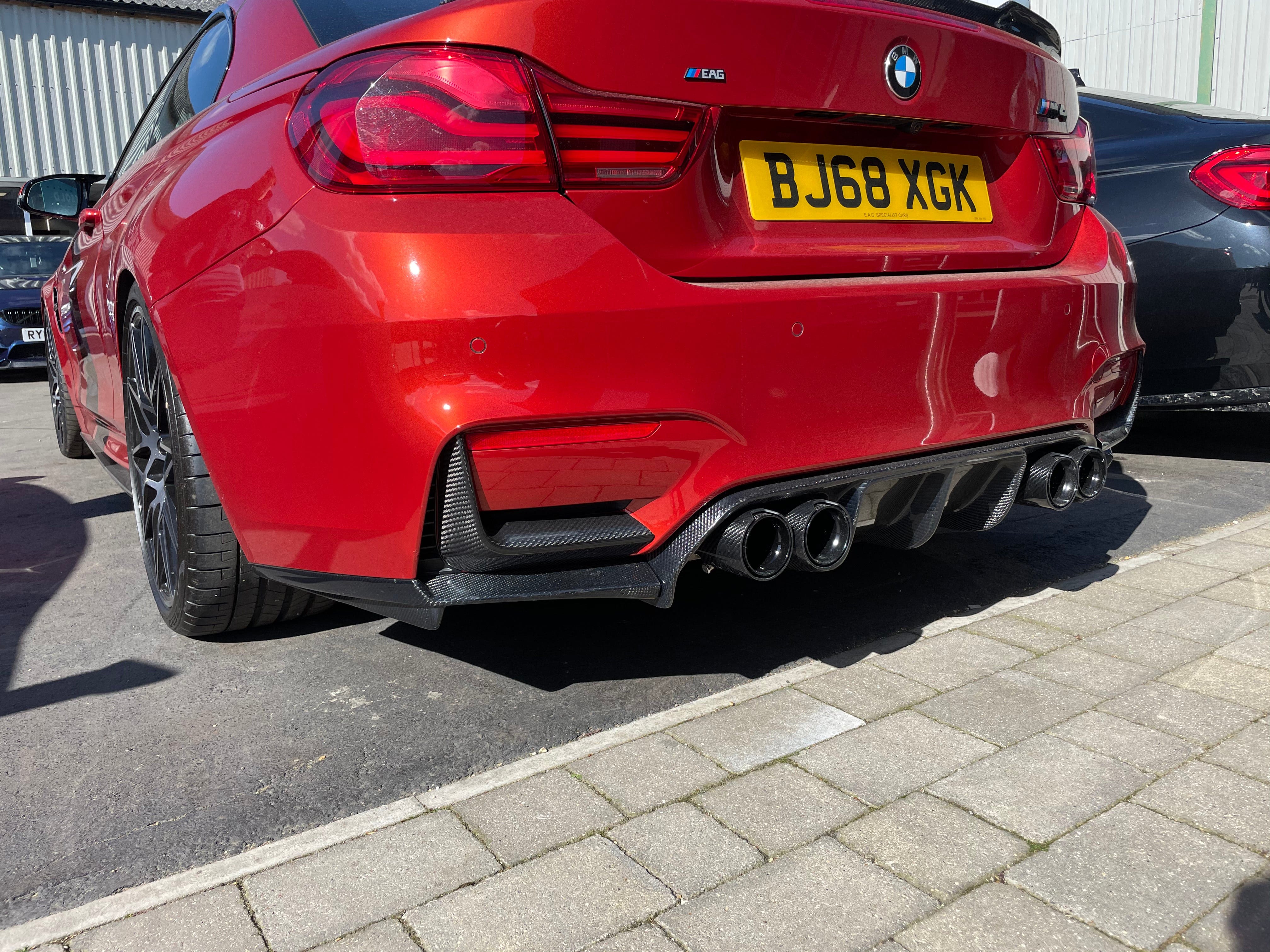 BMW M3 & M4 F80 F82 F83 REAR CARBON FIBRE BUMPER CANARDS - Image 3