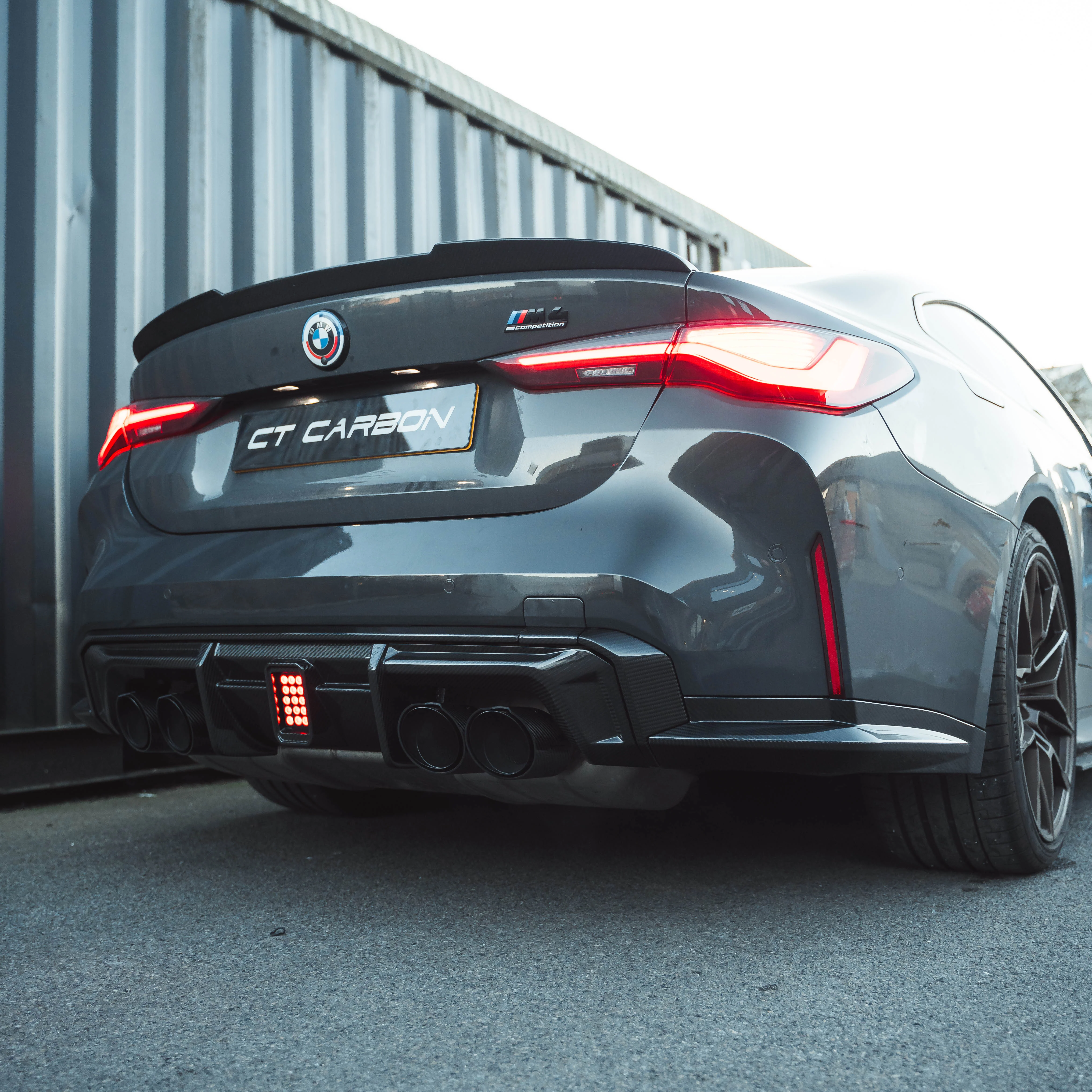 BMW M3/M4 G80/G81/G82/G83 CARBON FIBRE DIFFUSER WITH LED - V3 - CT DESIGN - Image 3