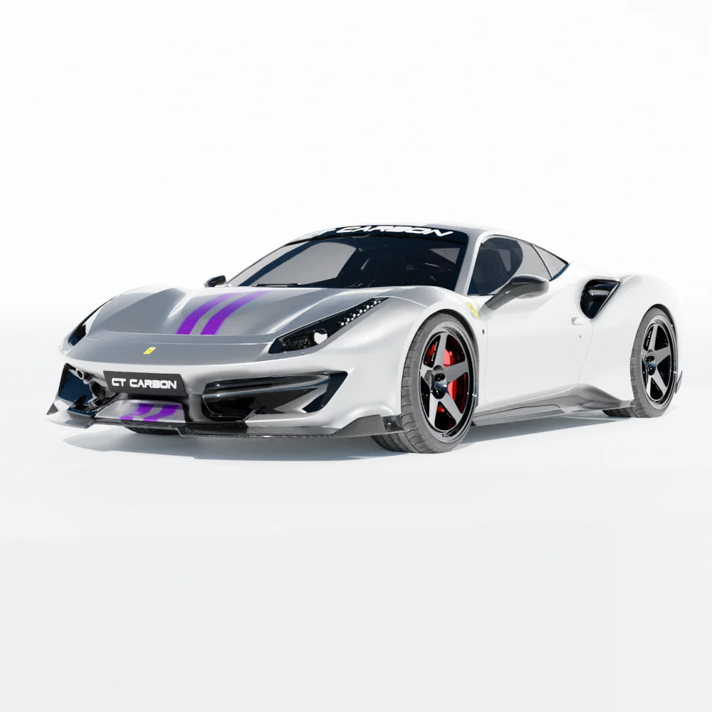 FERRARI 488 PISTA CARBON FIBRE SIDE SKIRTS - CT DESIGN - Image 6