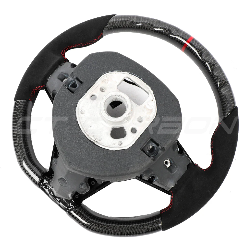 LAMBORGHINI AVENTADOR CARBON FIBRE / ALCANTARA FLAT BOTTOM CUSTOM STEERING WHEEL - Image 5