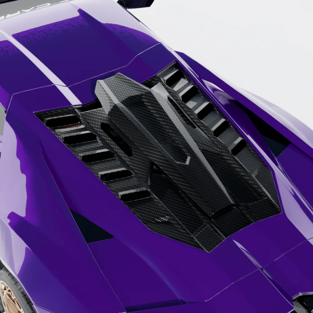 LAMBORGHINI REVUELTO CARBON FIBRE ENGINE COVER & ROOF SCOOP - CT DESIGN - Image 2