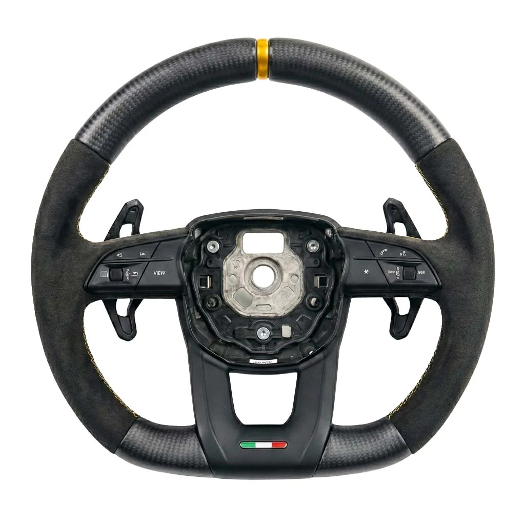 LAMBORGHINI URUS CARBON FIBRE / ALCANTARA FLAT BOTTOM CUSTOM STEERING WHEEL