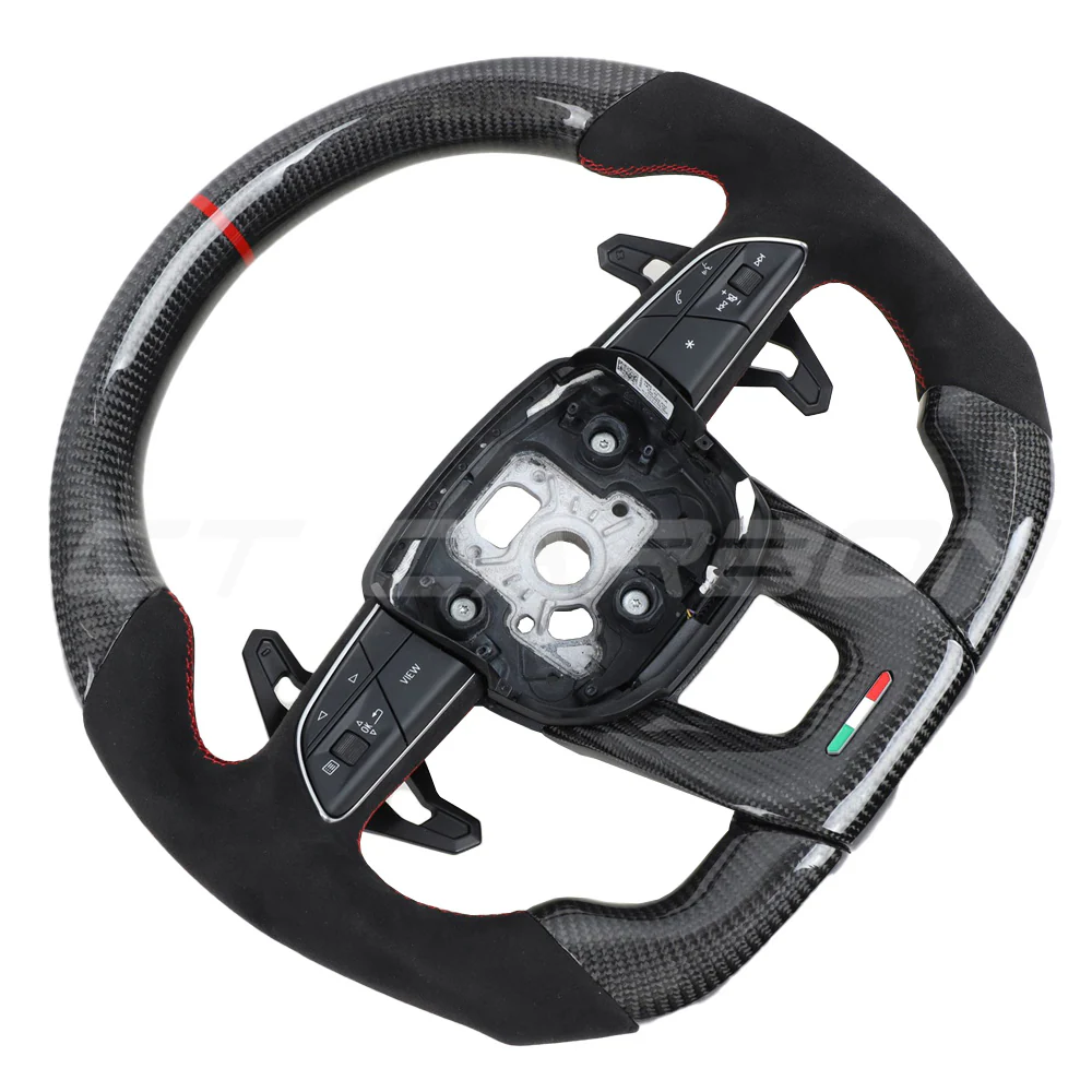 LAMBORGHINI URUS CARBON FIBRE / ALCANTARA FLAT BOTTOM CUSTOM STEERING WHEEL - Image 11
