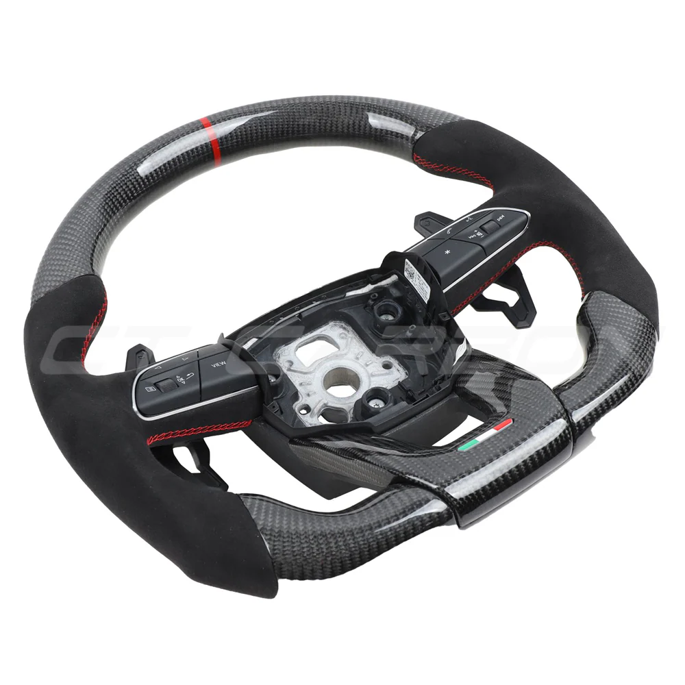 LAMBORGHINI URUS CARBON FIBRE / ALCANTARA FLAT BOTTOM CUSTOM STEERING WHEEL - Image 12