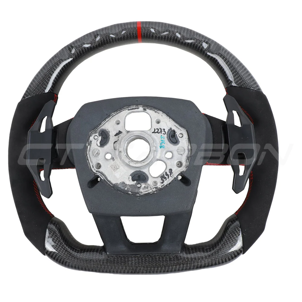 LAMBORGHINI URUS CARBON FIBRE / ALCANTARA FLAT BOTTOM CUSTOM STEERING WHEEL - Image 13