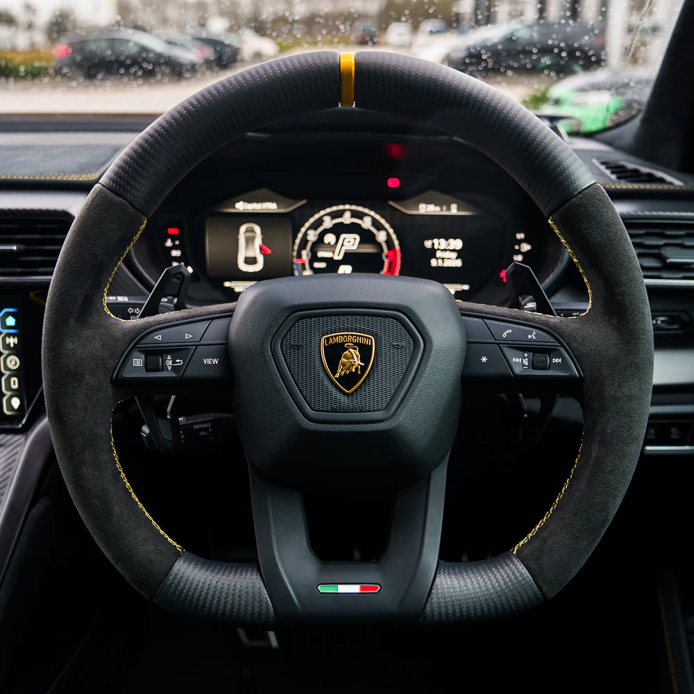LAMBORGHINI URUS CARBON FIBRE / ALCANTARA FLAT BOTTOM CUSTOM STEERING WHEEL - Image 2