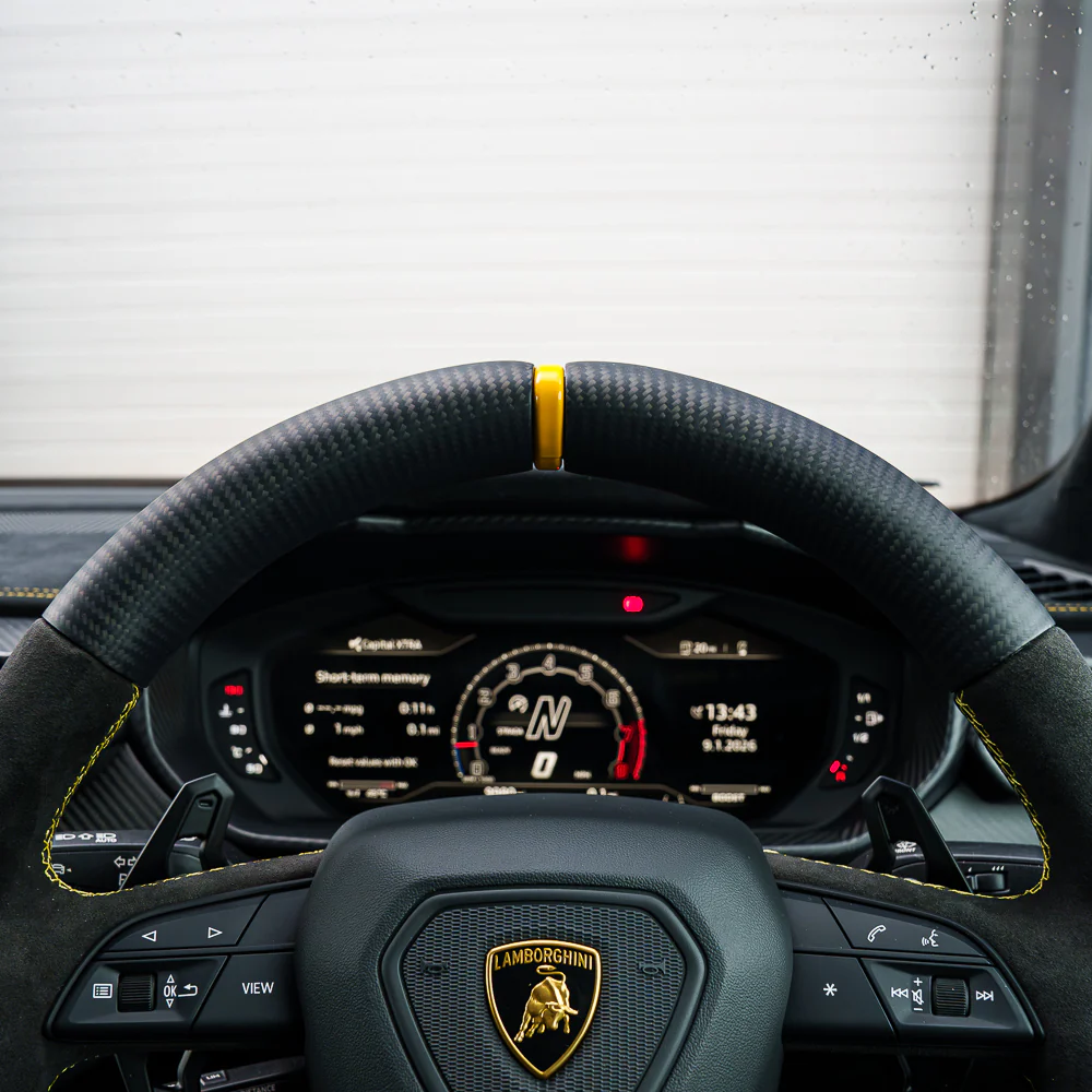 LAMBORGHINI URUS CARBON FIBRE / ALCANTARA FLAT BOTTOM CUSTOM STEERING WHEEL - Image 5