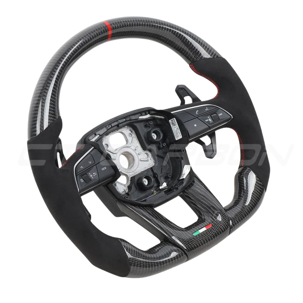 LAMBORGHINI URUS CARBON FIBRE / ALCANTARA FLAT BOTTOM CUSTOM STEERING WHEEL - Image 7