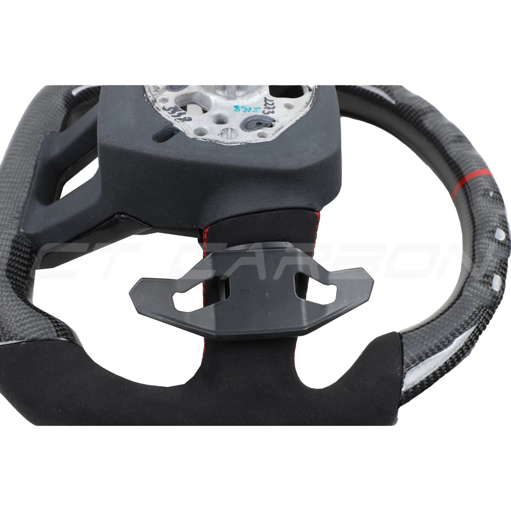 LAMBORGHINI URUS CARBON FIBRE / ALCANTARA FLAT BOTTOM CUSTOM STEERING WHEEL - Image 8