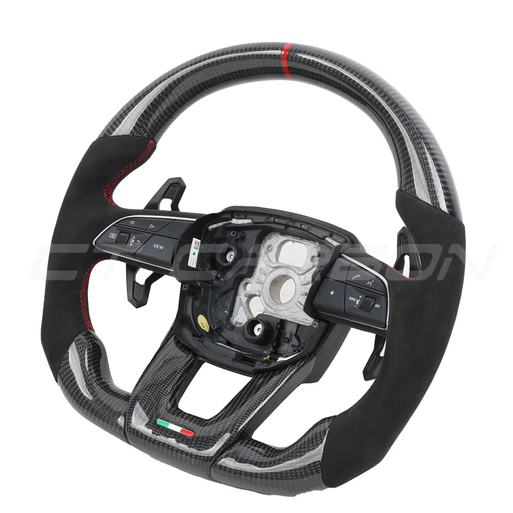 LAMBORGHINI URUS CARBON FIBRE / ALCANTARA FLAT BOTTOM CUSTOM STEERING WHEEL - Image 9