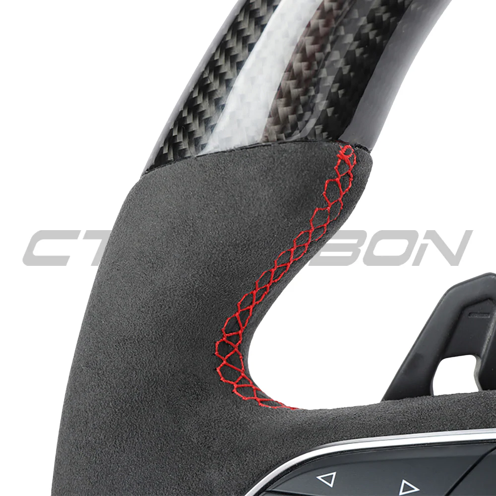 LAMBORGHINI URUS CARBON FIBRE / ALCANTARA LED FLAT BOTTOM CUSTOM STEERING WHEEL - Image 3