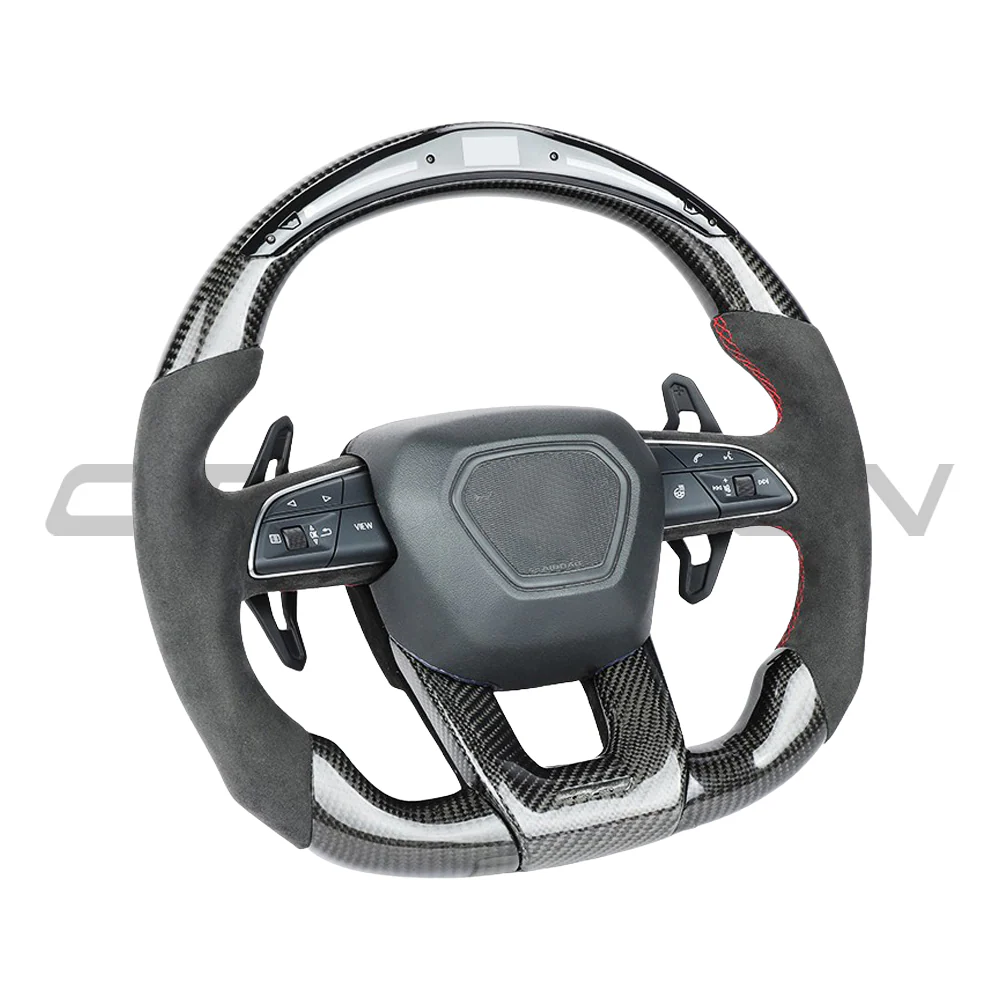 LAMBORGHINI URUS CARBON FIBRE / ALCANTARA LED FLAT BOTTOM CUSTOM STEERING WHEEL - Image 4