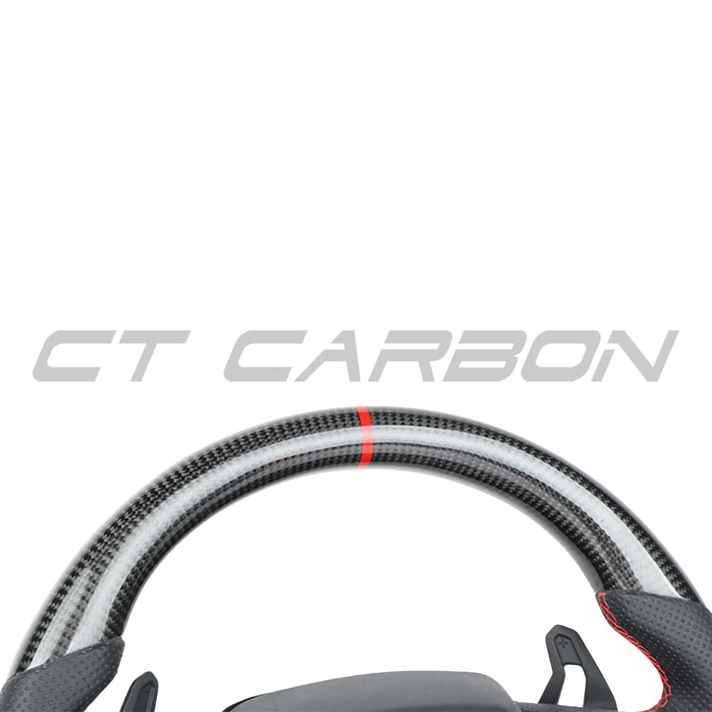 LAMBORGHINI URUS CARBON FIBRE / LEATHER FLAT BOTTOM CUSTOM STEERING WHEEL - Image 2