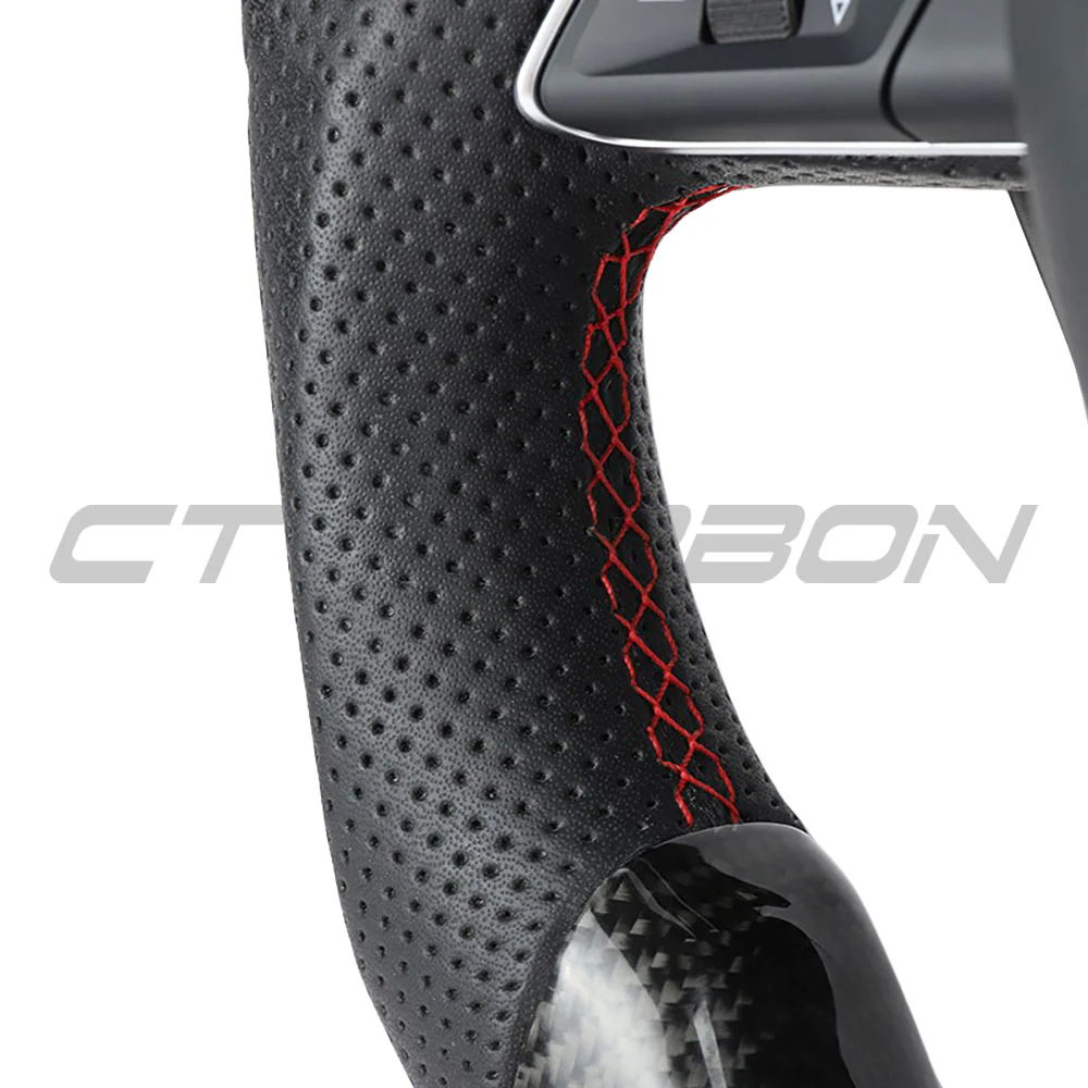 LAMBORGHINI URUS CARBON FIBRE / LEATHER FLAT BOTTOM CUSTOM STEERING WHEEL - Image 4