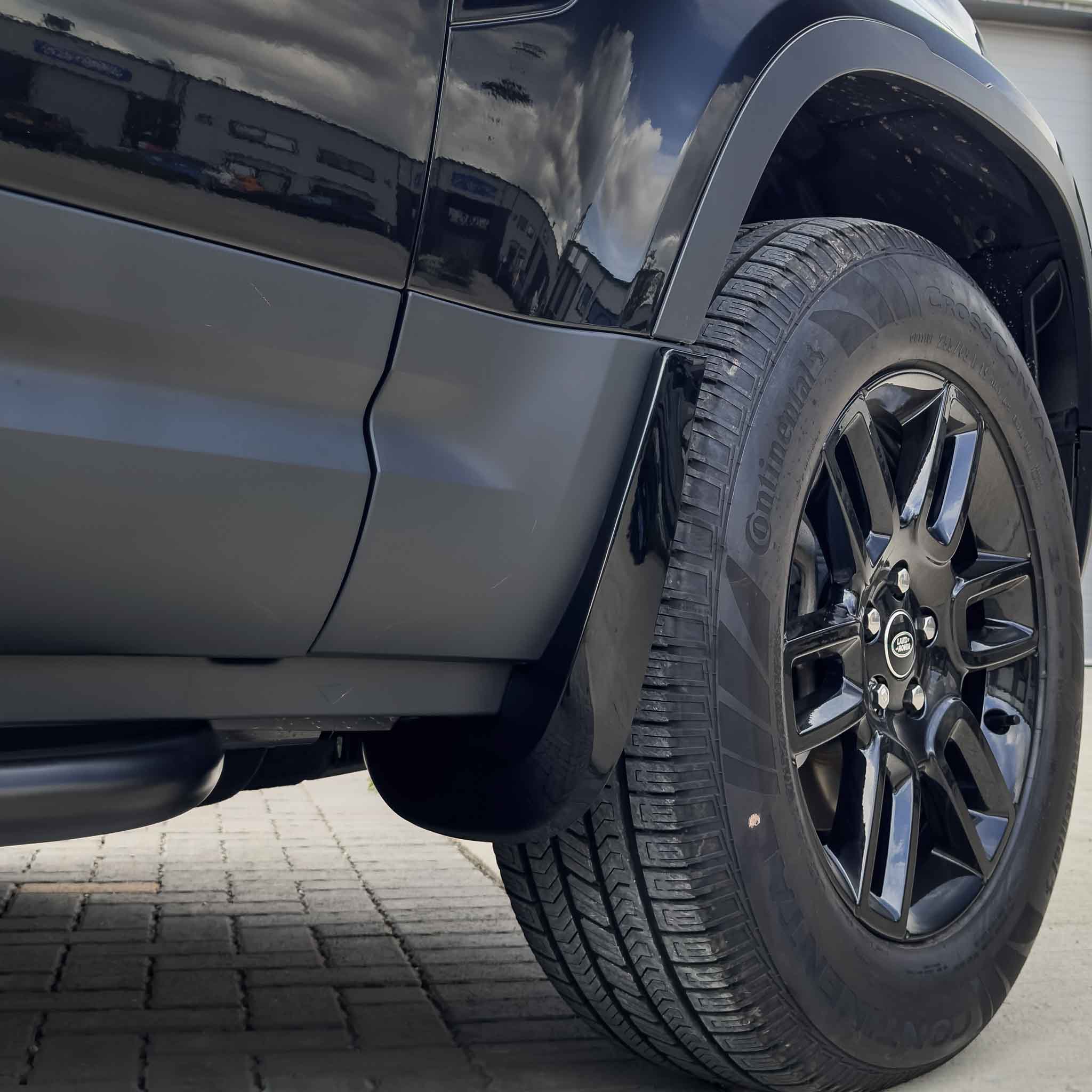 LAND ROVER DEFENDER L663 110 & 90 GLOSS BLACK MUD FLAPS - Image 7
