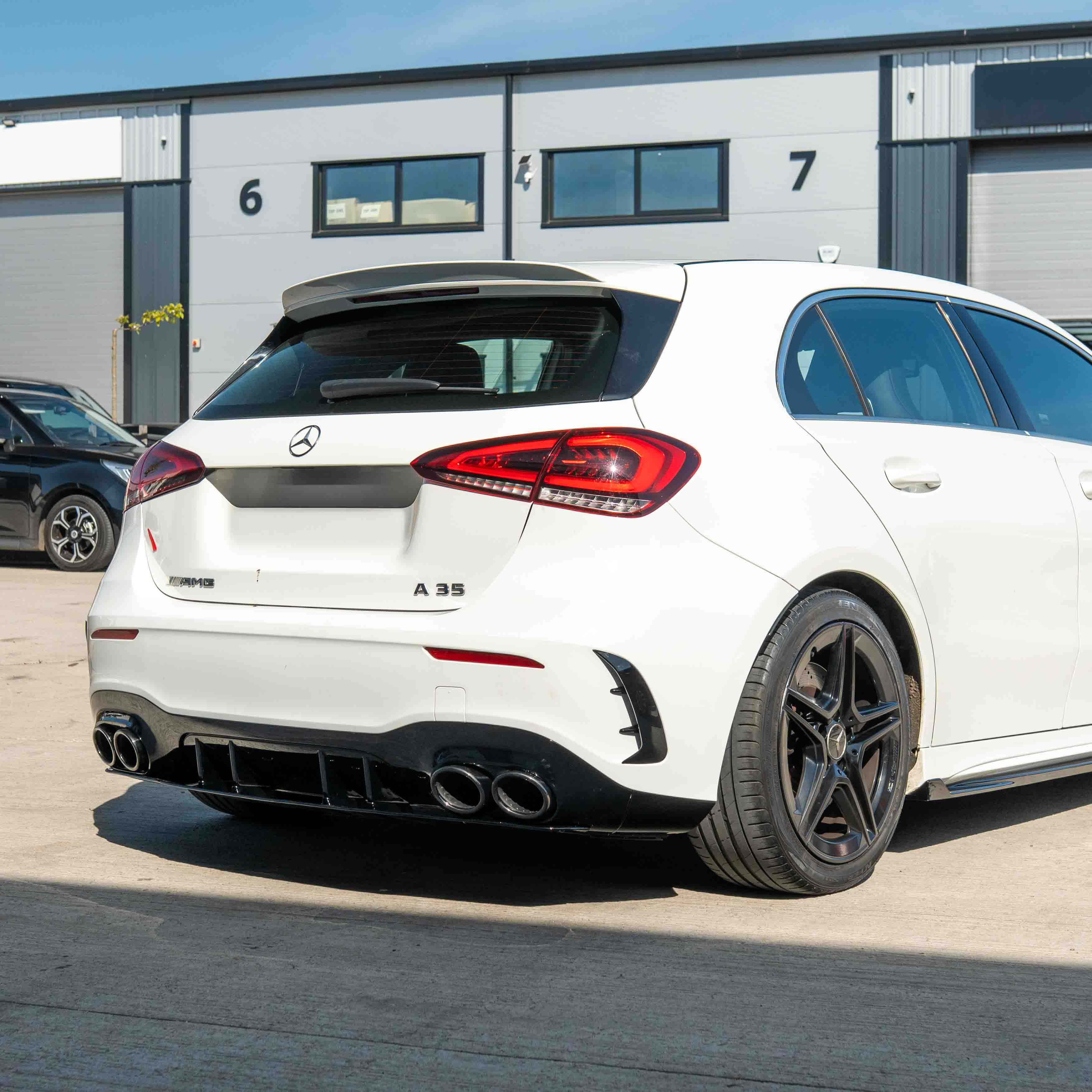 MERCEDES A-CLASS W177 2018-CURRENT GLOSS BLACK QUAD TIP DIFFUSER - Image 4