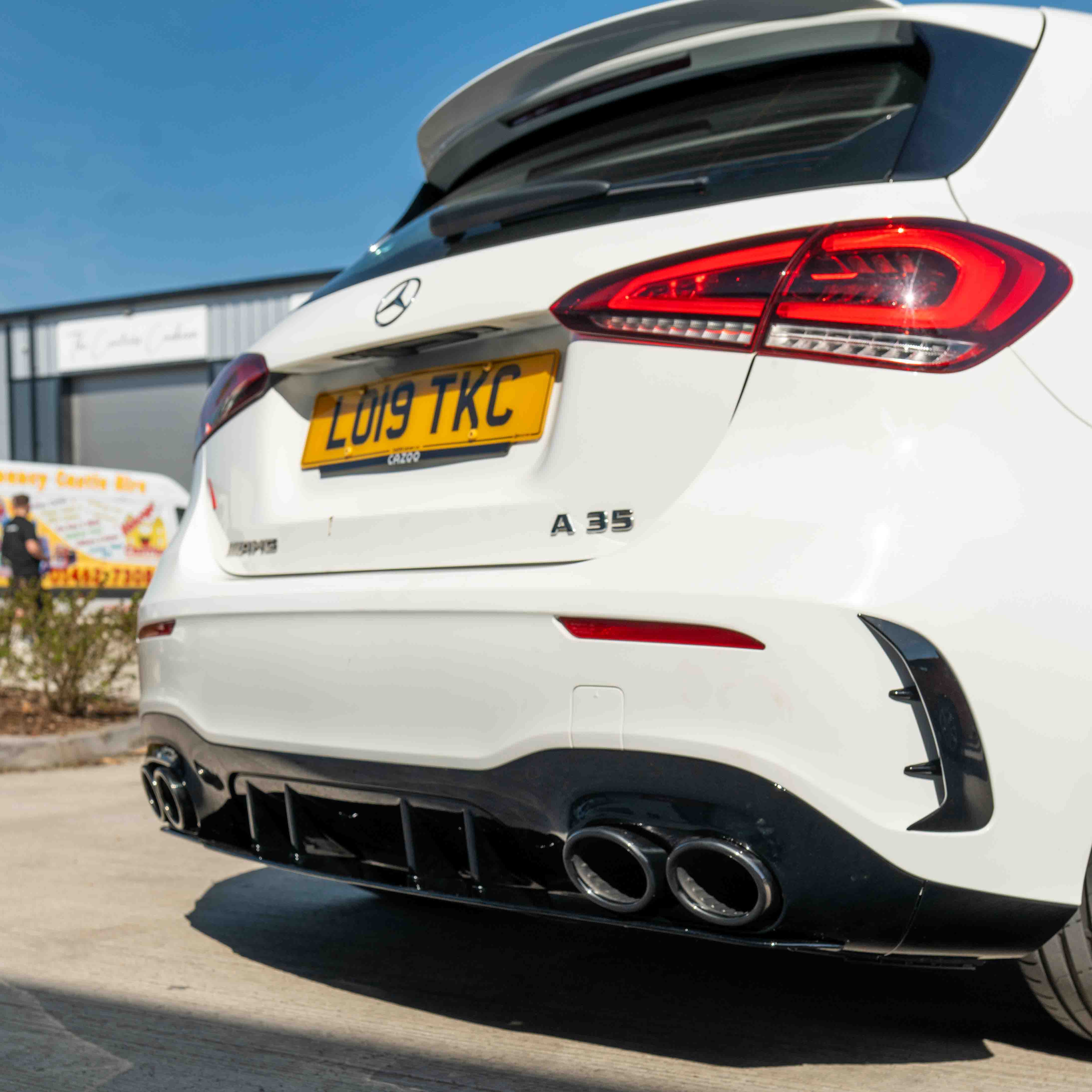 MERCEDES A-CLASS W177 2018-CURRENT GLOSS BLACK QUAD TIP DIFFUSER - Image 6